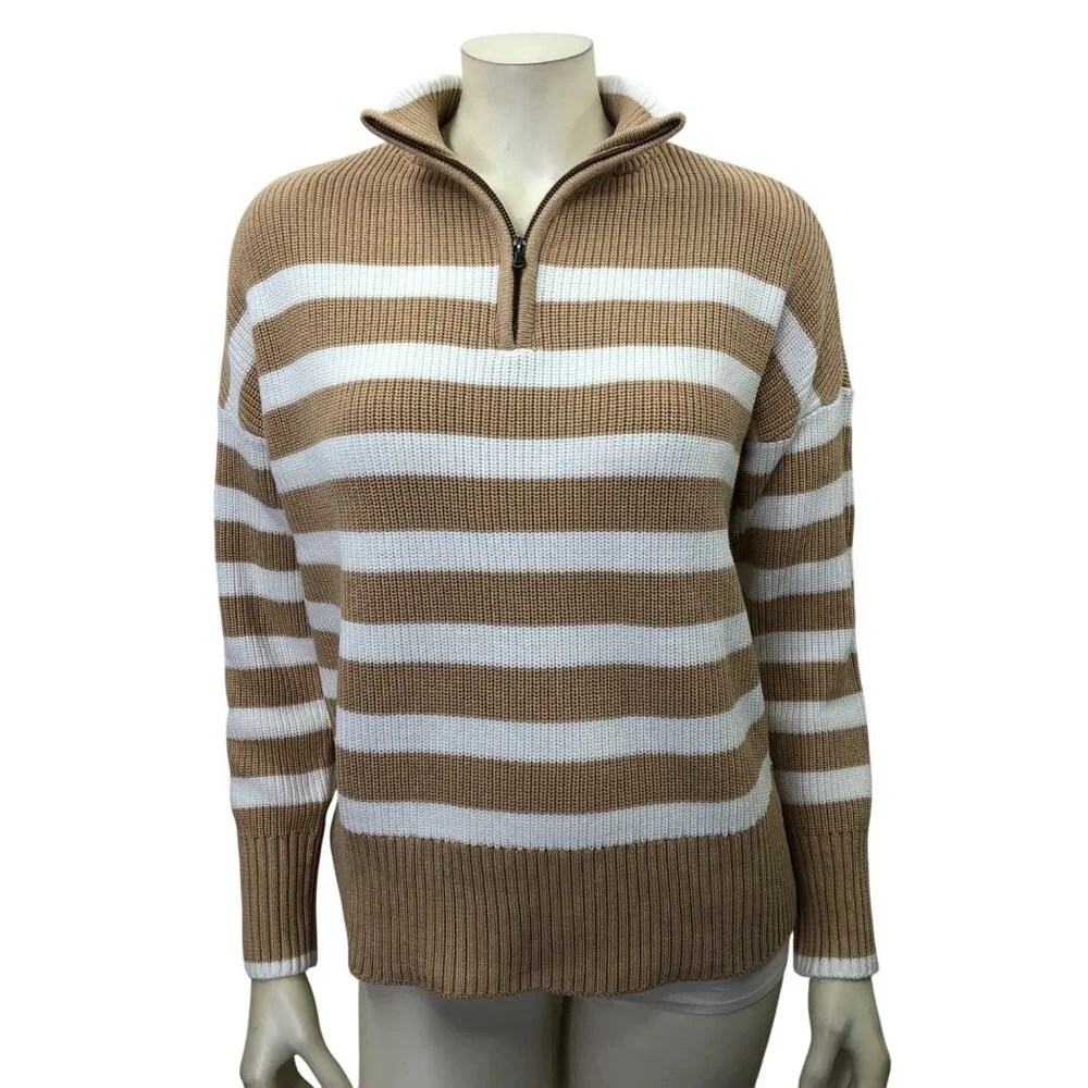 Lands' End Women's Quarter Zip Cotton Sweater Sm NWT‎ - Picture 1 of 7